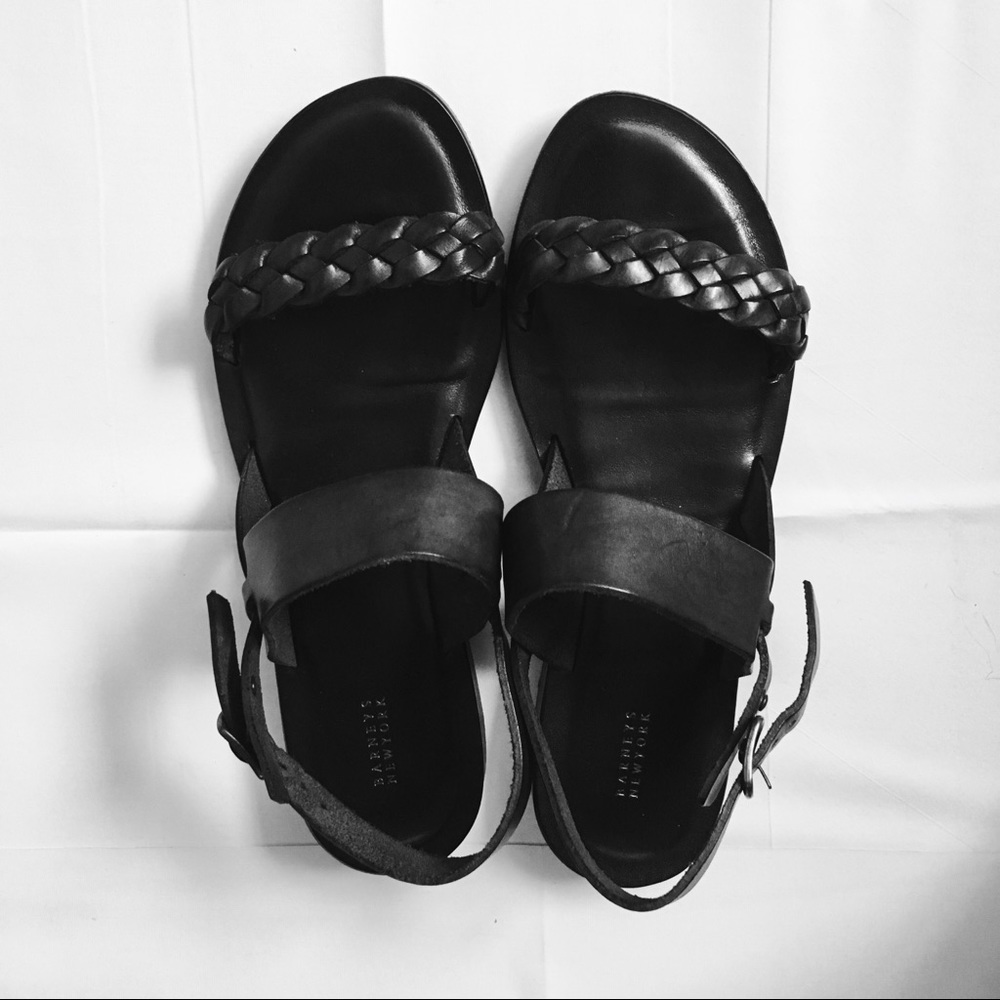 Barney’s New York black leather sandal